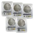 1878 Five Variety Morgan Set PCGS MS63