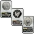 2006 20th Annv Silver Eagle 3 Coin Set