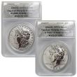 2023-S Reverse Proof Morgan & Peace Dollar Set – ANACS RP70