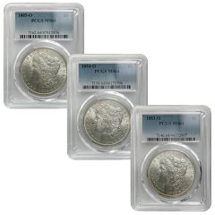 1883 - 1885 O Morgan Dollar PCGS MS64 3 Piece Set