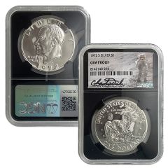 1972-S Silver Eisenhower Charlie Duke signed Gem Proof