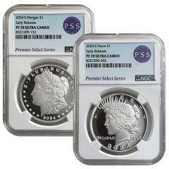 2024 Proof Morgan & Peace Silver Dollar Set - NGC PF70