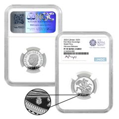 2025 Proof Silver Sovereign w/ Shield Privy- NGC PF70 AR