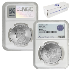 2025 1oz Silver Canada Maple Leaf x20 - MS69