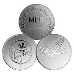 MLB, Yankees & Dodgers 3-Piece Silver Set