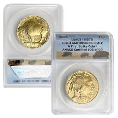 2025 $50 Gold American Buffalo – MS70 Split Pay