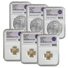 2025 Silver Eagle & $5 Gold Eagle x3 - NGC Numbered Pair