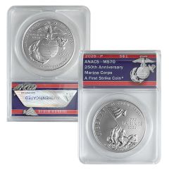 2025 Marine Corps Commemorative 1oz Silver Coin – MS70