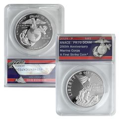 2025 Marine Corps Commemorative 1oz Silver Coin – PR70