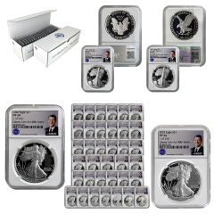 1986 - 2025 NGC Numbered Proof Silver Eagle Date Run Set – Split Pay