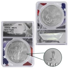 2025 (P) Eagle Privy Silver American Eagle – ANACS MS70