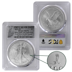 2025 (P) Eagle Privy Silver American Eagle - PCGS MS70 1st of 50k