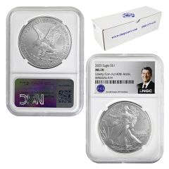 2025 1oz Silver American Eagle NGC – MS70 20-Coin Box