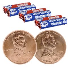 2025 P&D Lincoln Cent Rolls - 3-Pack
