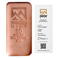 Frontier Mint 10oz Copper Bar