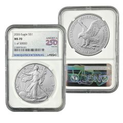 2026 PRESALE Silver American Eagle – NGC MS70