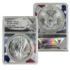 1986 1st Year of Issue Silver American Eagle – MS70