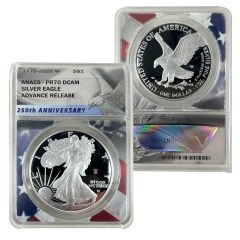 1776-2026-W Advanced Release Proof Silver Eagle – PR70