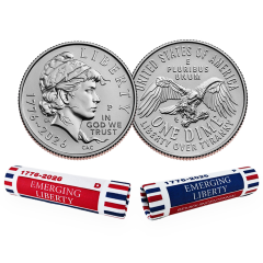 1776-2026 P&D Mint Emerging Liberty Dime 50-Coin Rolls