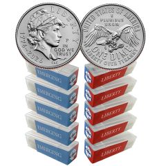 1776-2026 P&D Mint Emerging Liberty Dime 50-Coin Rolls x5