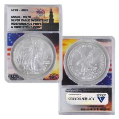 1776-2026 Silver Eagle Overstrike Independence Hall Privy