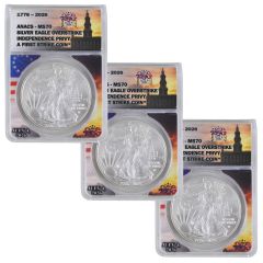 1776-2026 Silver Eagle Overstrike Independence Hall Privy x3 