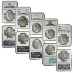 PDSOCC Morgan Dollar Mint Mark Set MS64 - NGC