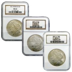1921-PDS Morgan Dollar NGC MS64 Set