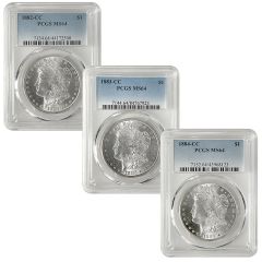 1882-1884 CC Mint Morgan PCGS Set - MS64