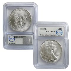 1986 Silver Eagle - ICG MS70