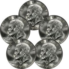 Eisenhower Silver Dollar x5