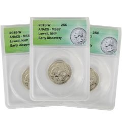 2019 W-Mint Lowell National Park Quarter x3