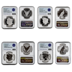 2025-S Proof/Reverse Proof Morgan & Peace Dollar 4-Coin Set