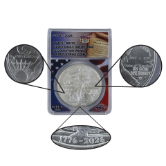 1776-2026 Silver Eagle Overstrike Declaration of Independence Privy
