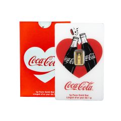 Coca-Cola Valentines 1g Gold Bar