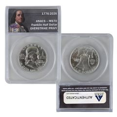 1776-2026 Silver Franklin Half Dollar Overstrike Privy