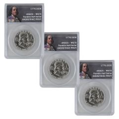 1776-2026 Silver Franklin Half Dollar Overstrike Privy x3