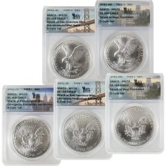 2021 Type 1&2 5-Coin Silver Eagle Set – MS70