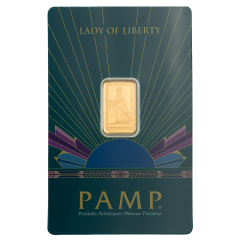 2.5g GOLD BAR - PAMP SUISSE LADY OF LIBERTY