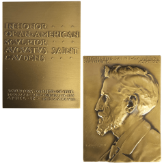 AUGUSTUS SAINT GAUDENS COMMEMERATIVE MEDAL BRONZE