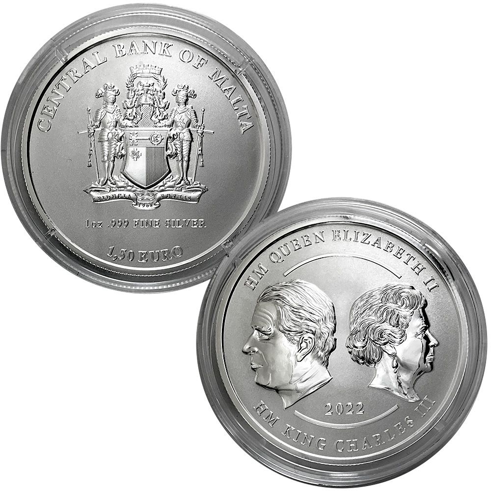2022 1oz Silver Memorial King Charles/Queen Elizabeth Reverse