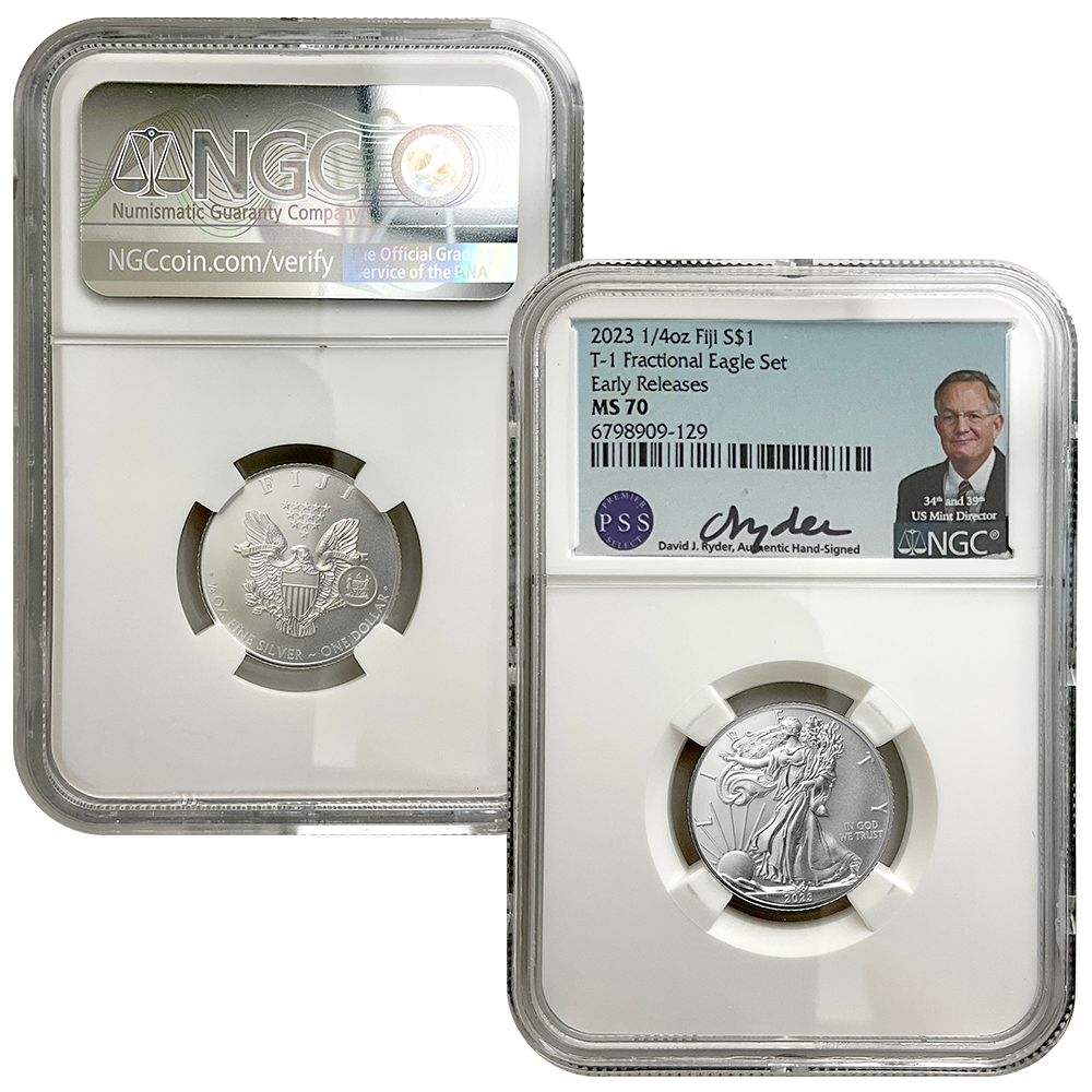 【mootie】QED Silver Anniversary XT2m2本 2023 Silver Fractional Set MS70 – Ryder Signed | US Coins