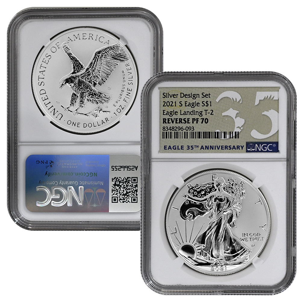 2021 T1 & T2 Silver Eagle Reverse Proof Designer Set | US Coins