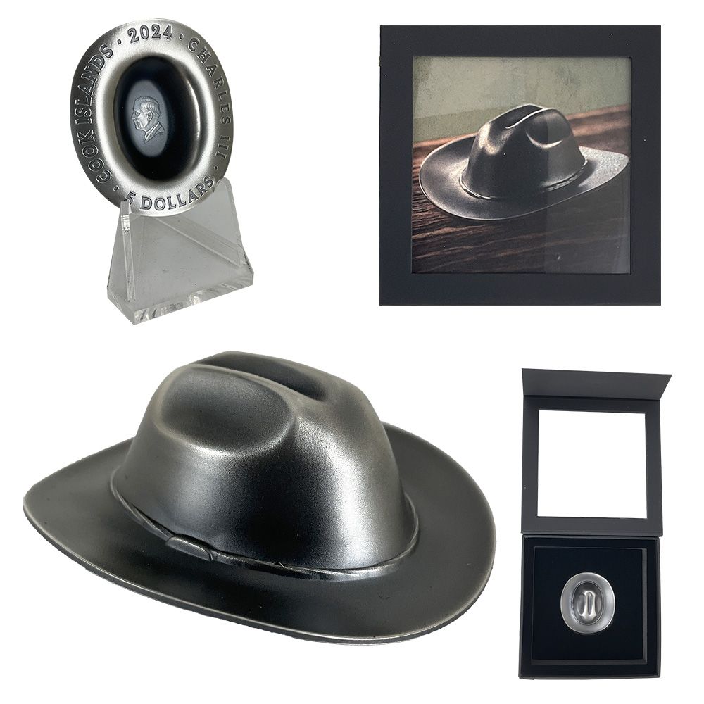 2024 1oz Silver Cowboy Hat UHR Antique Finish | US Coins | Csnmint.com
