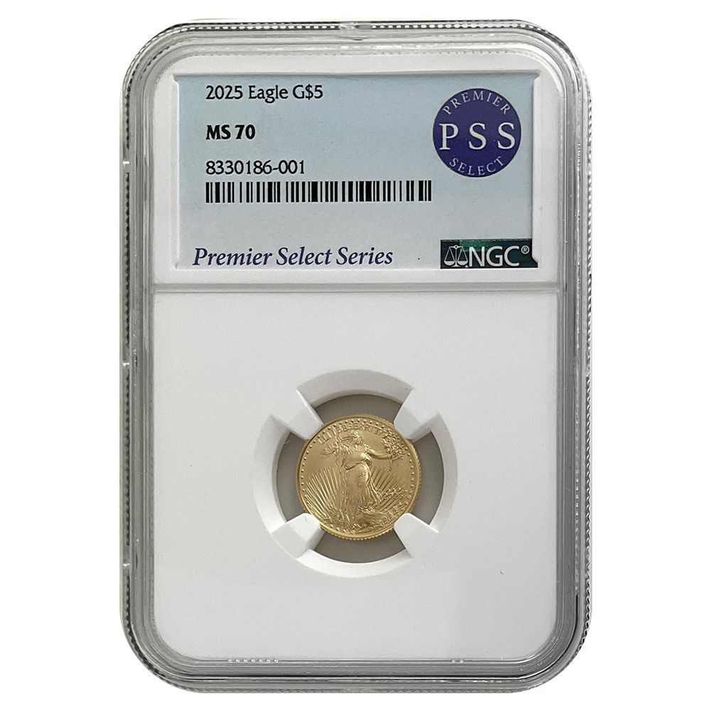 2025 5 Gold American Eagle MS70 NGC Presale US Coins