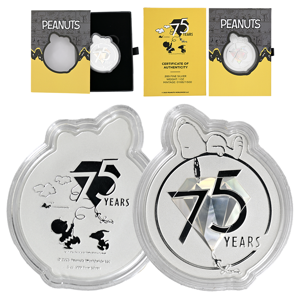 2025 1oz Silver 75th Anniversary of Peanuts | US Coins | Csnmint.com