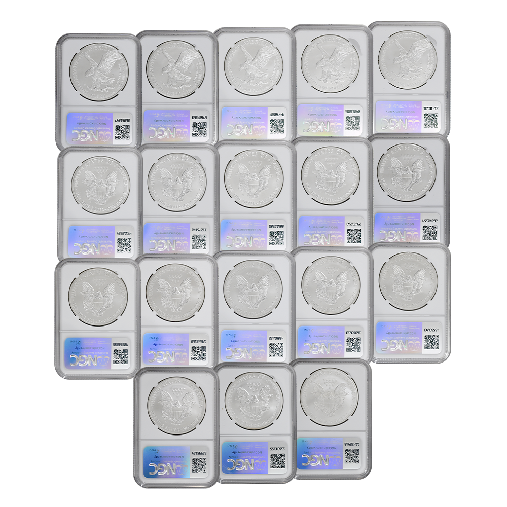 2006-2025 Burnished Silver Eagle Date Run Set | US Coins | Csnmint.com
