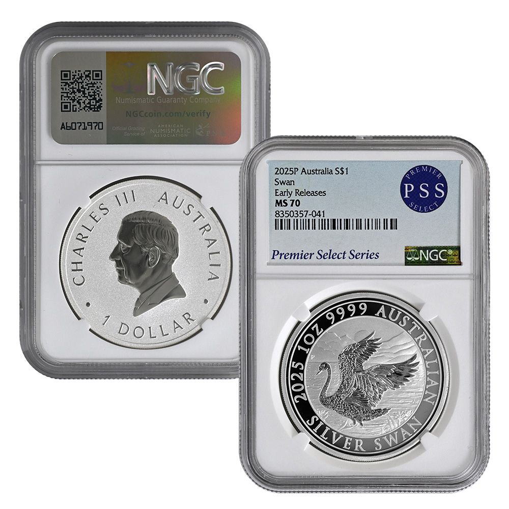 2025-P Silver Australia Swan – MS70 | US Coins | Csnmint.com