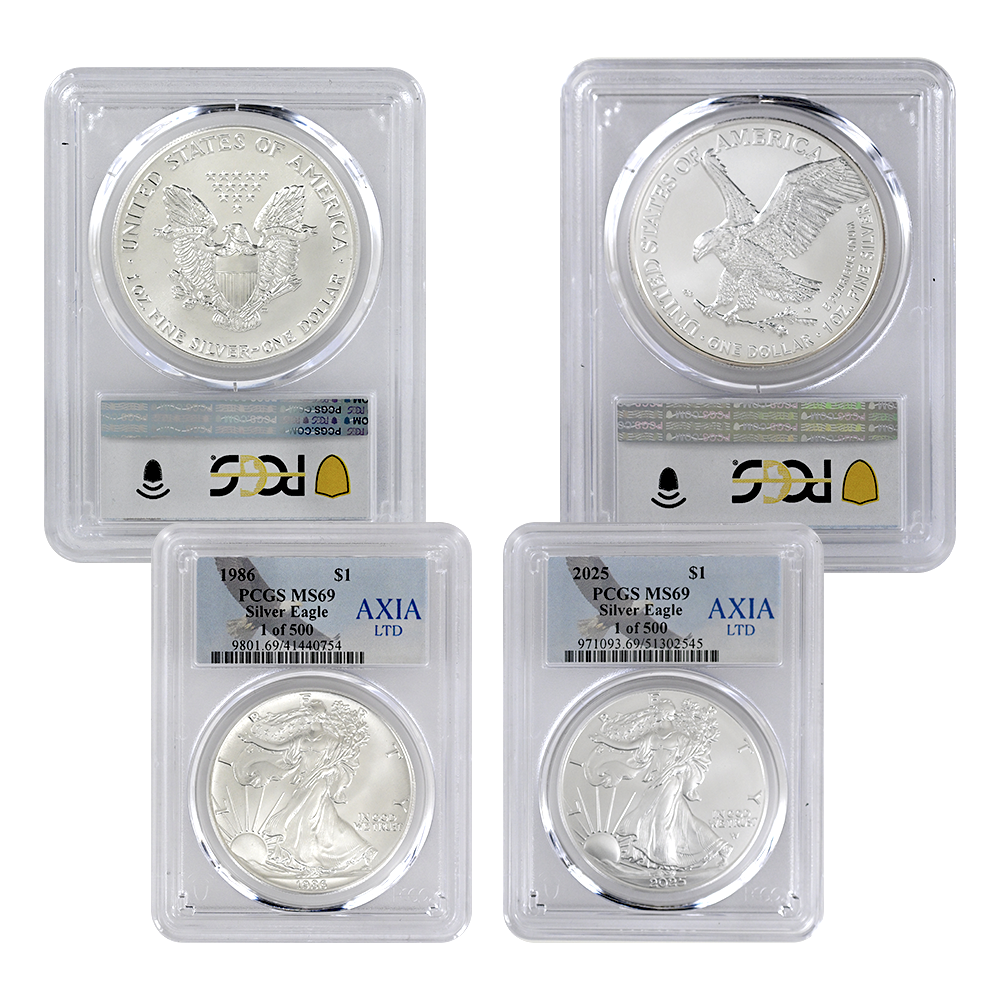 1986 - 2025 PCGS Numbered Silver Eagle Date Run Set | US Coins