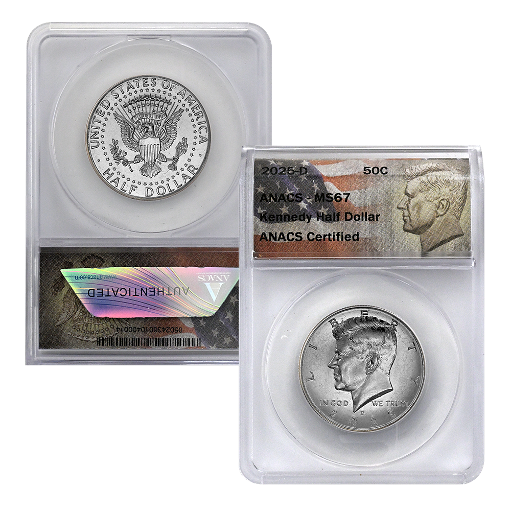 メダルサンド（25パイ）1000円→50枚　令和6年新札対応 2025 P&D Kennedy Half Dollar - MS67 | US Coins | Csnmint.com